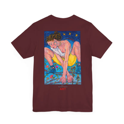 Unisex Jersey Short Sleeve Tee - Motiv: Front Alva, H 26 cm & Rückseite Alva, H 41 cm