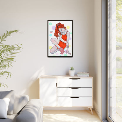 Matte Canvas, Framed (Multi-color) - Motiv:  Julia, Farbkreise, Format groß, H 91,4 bis 152,4 cm