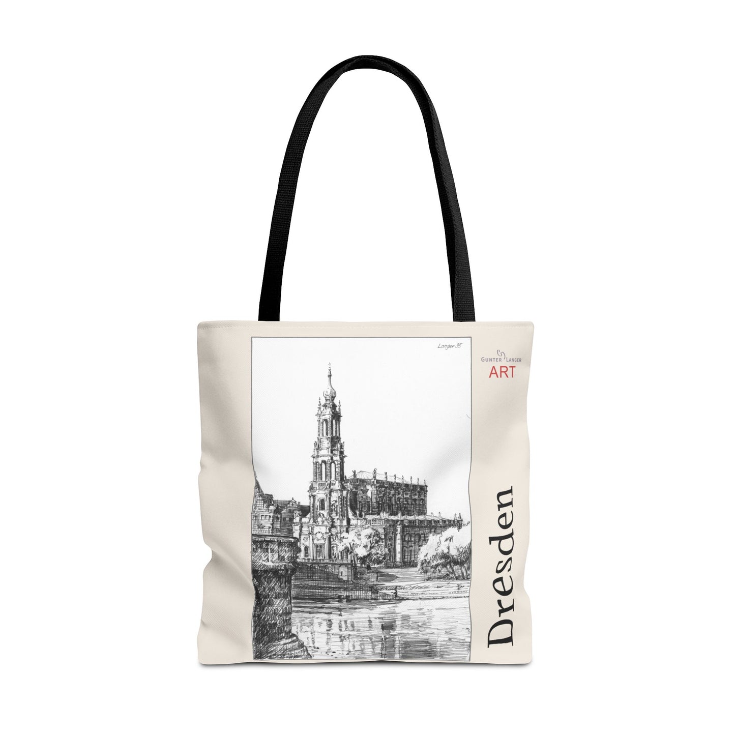 Tote Bag (AOP) - Motiv: Dresden -  Hofkirche, Bleistift