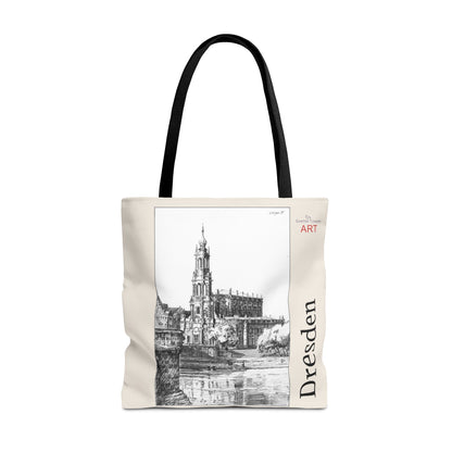 Tote Bag (AOP) - Motiv: Dresden -  Hofkirche, Bleistift