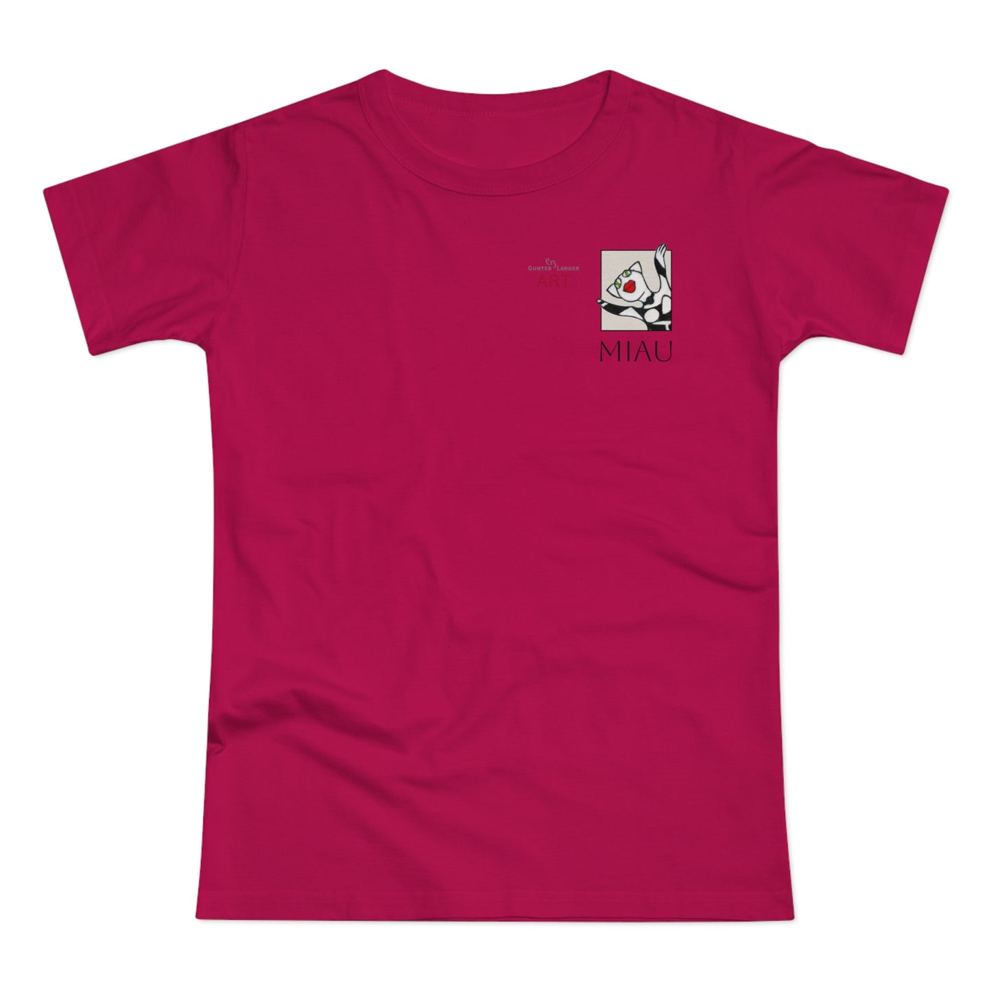 Single Jersey Women's T-shirt - hell - Motiv: Miau, H 7 cm