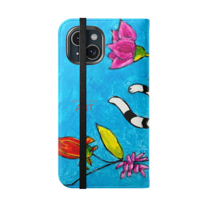 Flip Cases - Motiv: Gescheckte Katze schwebt