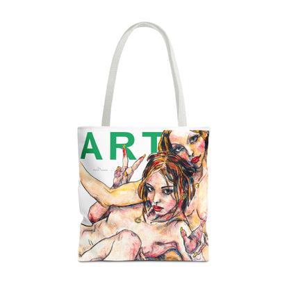 Tote Bag (AOP) - Motiv: Camilla - Leni & Romina, Weiß