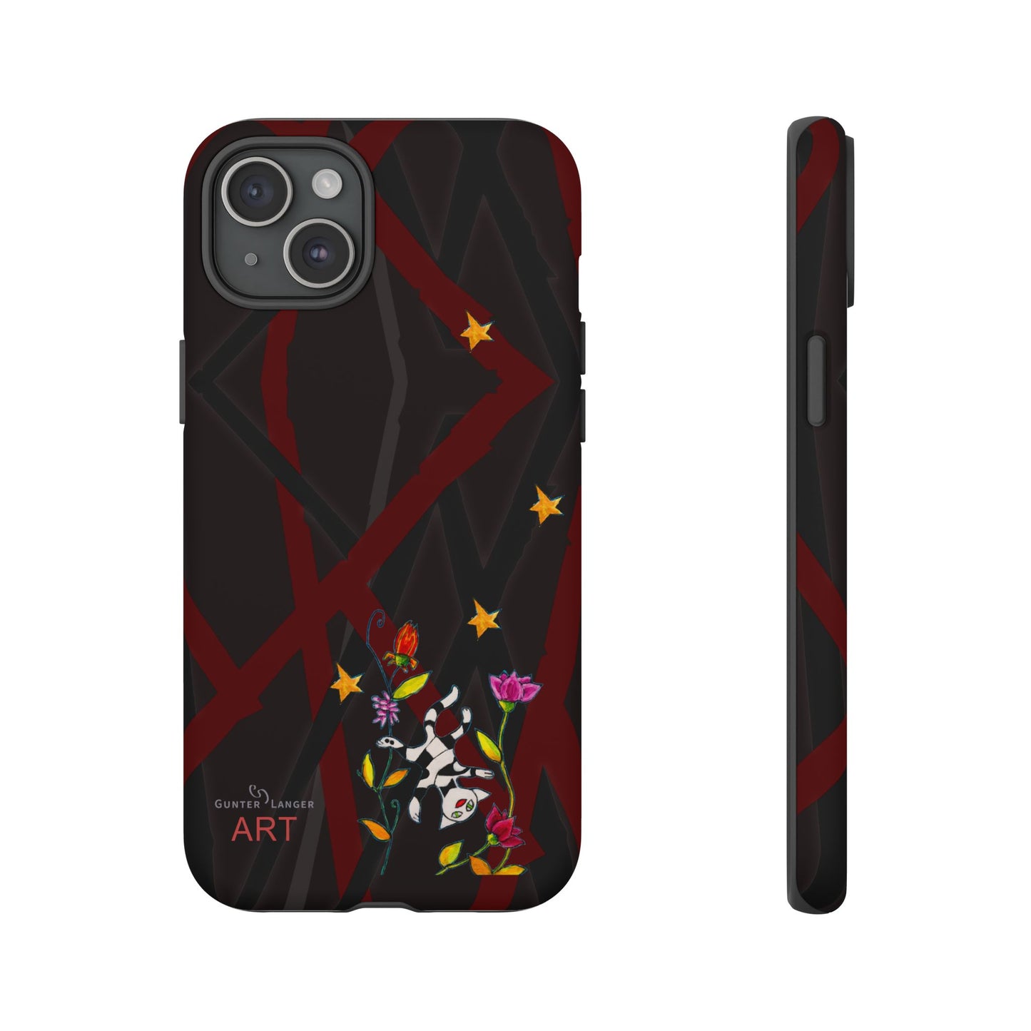 Tough Cases - Motiv: Katze schwebt und Ranken, H 5,26 cm, Mikado3