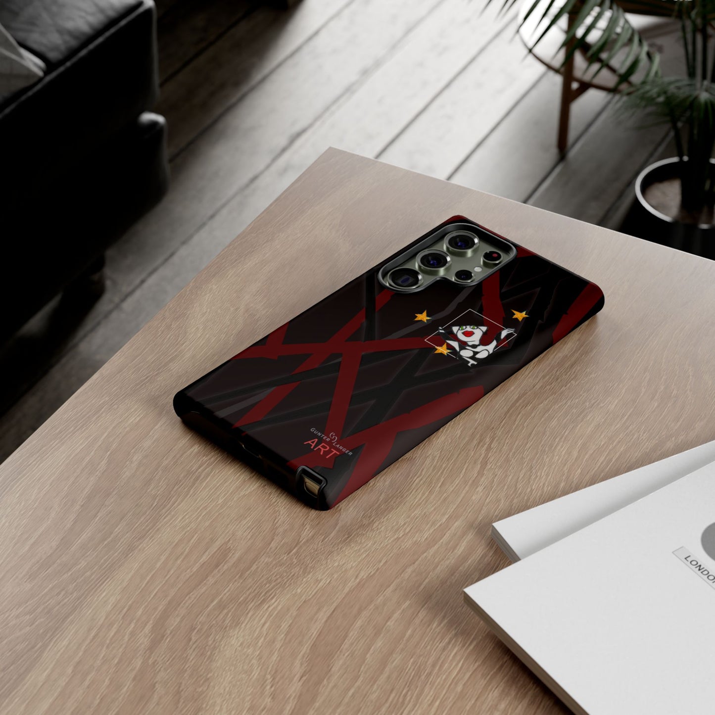 Tough Cases - Google Pixel - Samsung Galaxy - Motiv:  "Miau" klein H 8 cm, Sternenhimmel, Mikado3