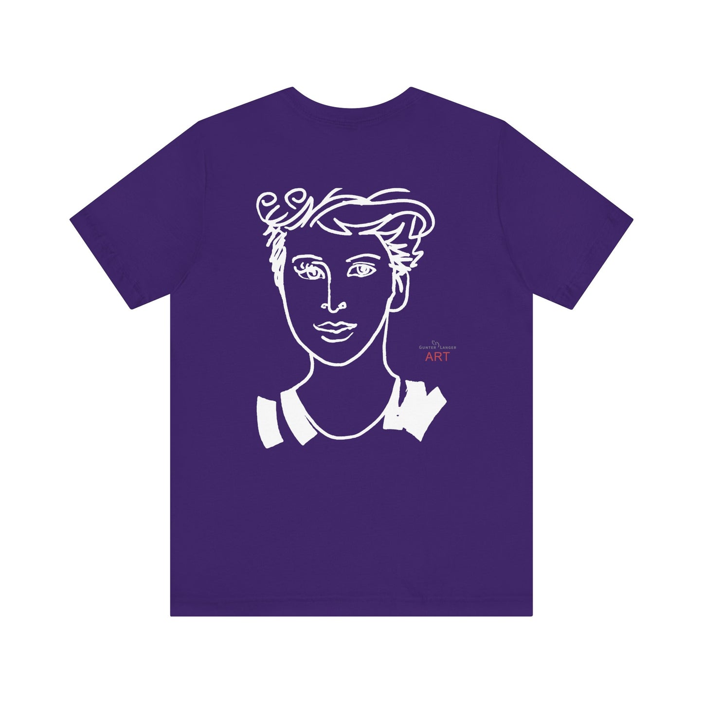 Unisex Jersey Short Sleeve Tee - Motiv: Front H 24,5 cm Lars.  & Rückseite Lars, H 38 cm (weiß)