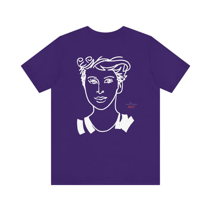 Unisex Jersey Short Sleeve Tee - Motiv: Front H 24,5 cm Lars.  & Rückseite Lars, H 38 cm (weiß)