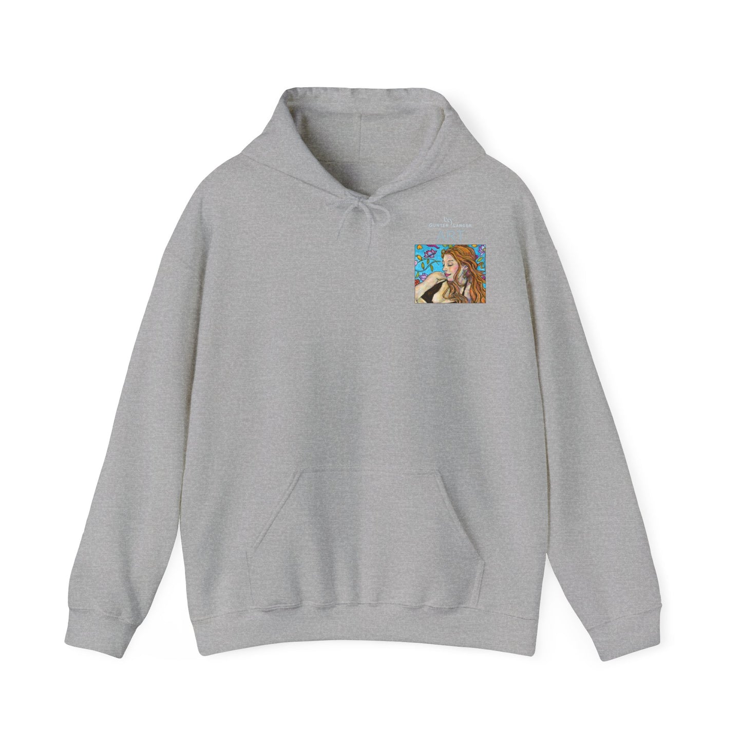 Unisex Heavy Blend™ Hooded Sweatshirt - Motiv: Front Ida, (Ausschnitt H 8,5 cm) & Rückseite Ida, H 42,5 cm