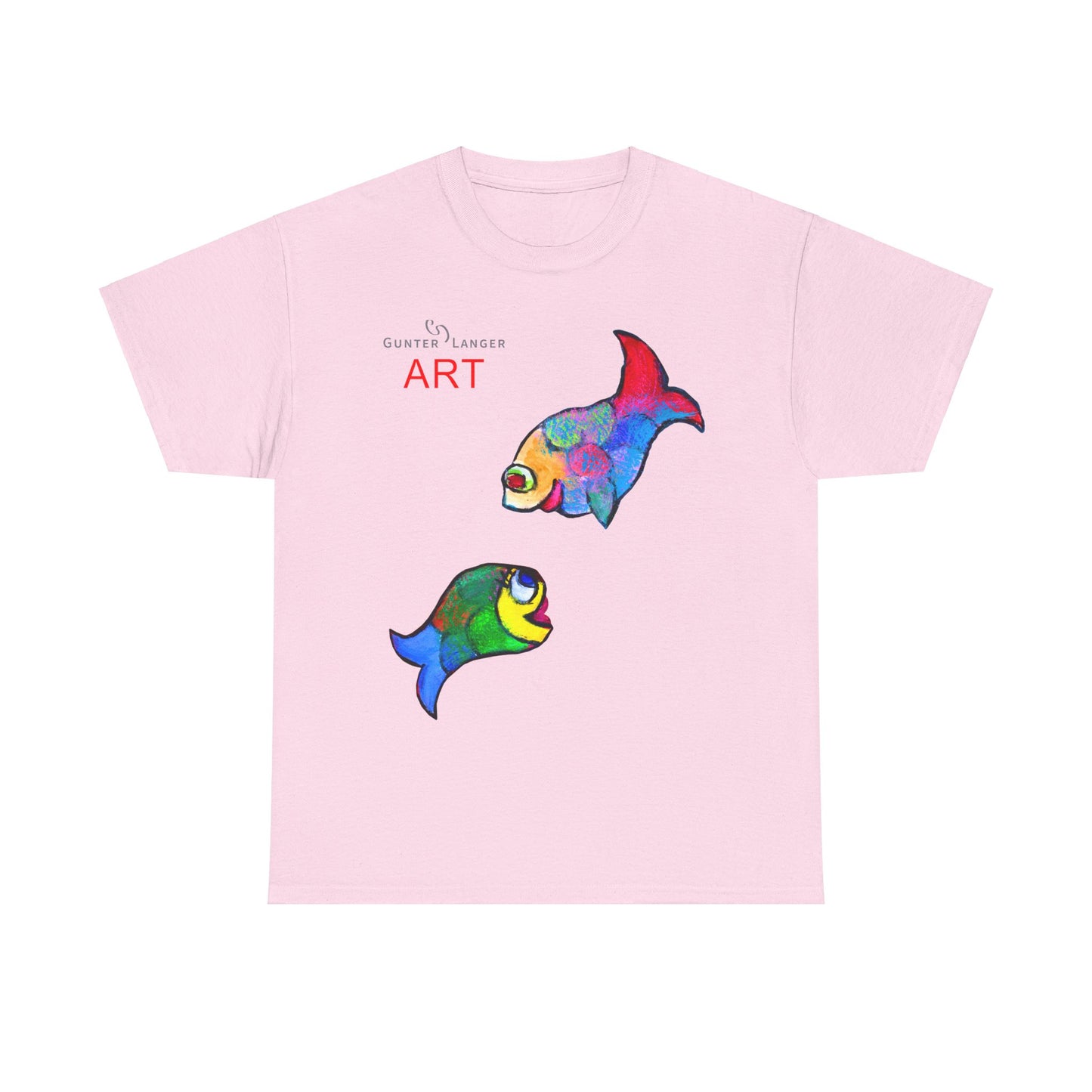 Unisex Heavy Cotton Tee - Motiv: Front Zwei Fische zueinander