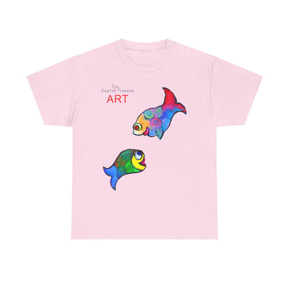 Unisex Heavy Cotton Tee - Motiv: Front Zwei Fische zueinander