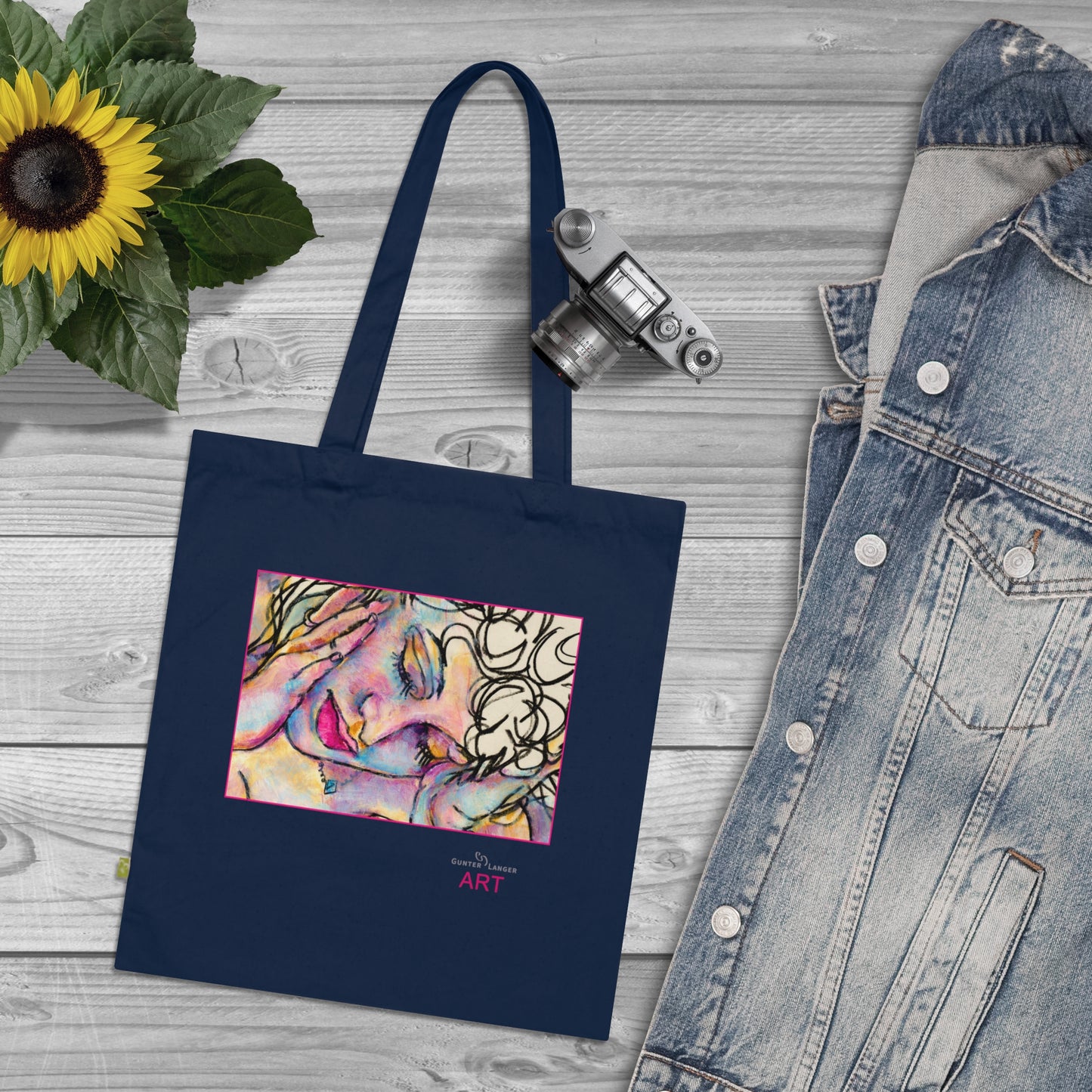 Organic Cotton Tote Bag - Motiv: Mara2,  einseitig bedruckt, H 17,3 cm