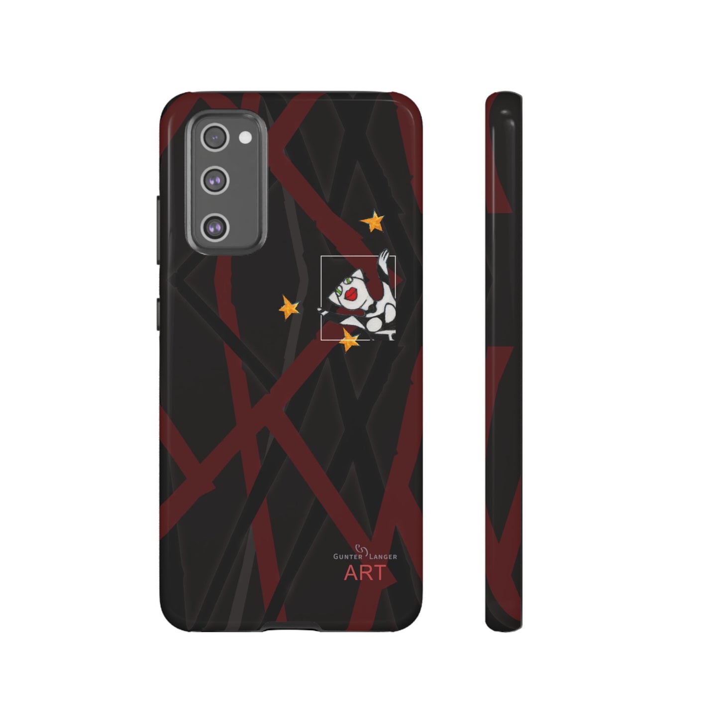 Tough Cases - Google Pixel - Samsung Galaxy - Motiv:  "Miau" klein H 8 cm, Sternenhimmel, Mikado3