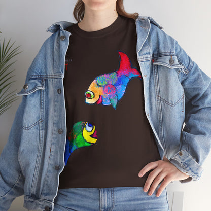 Unisex Heavy Cotton Tee - Motiv: Front Zwei Fische zueinander