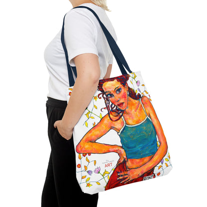 Tote Bag (AOP) -  Motiv: Lea, Weiß Ranken