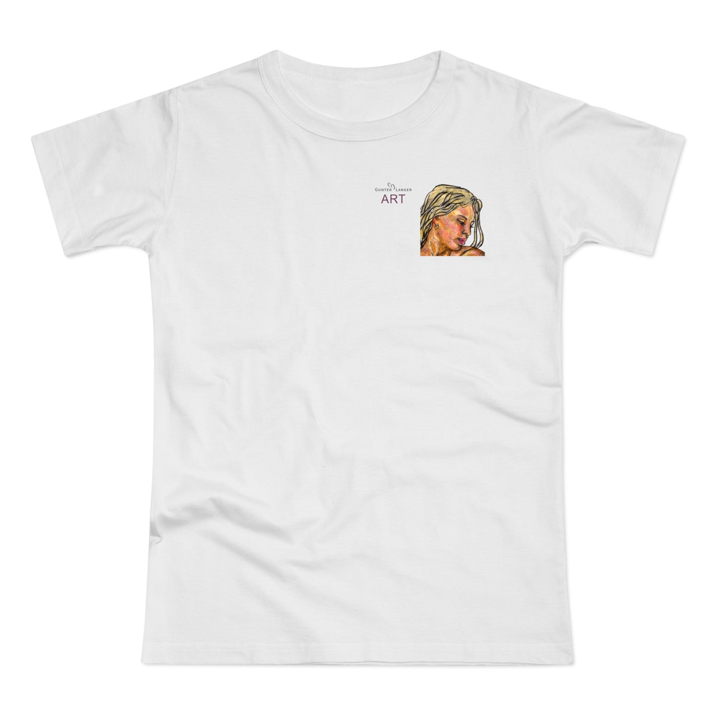 Single Jersey Women's T-shirt - hell - Motiv: Erna, Ausschnitt, H 8 cm