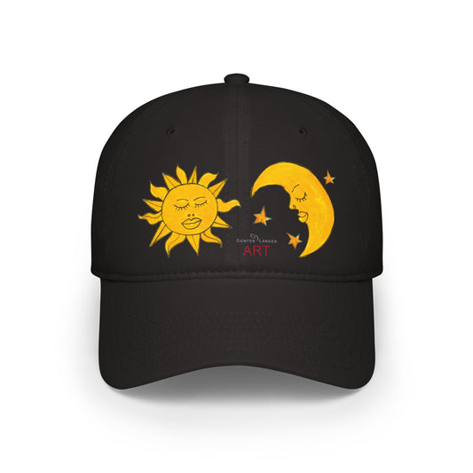 Low Profile Baseball Cap - Motiv: Sonne Mond und Sterne