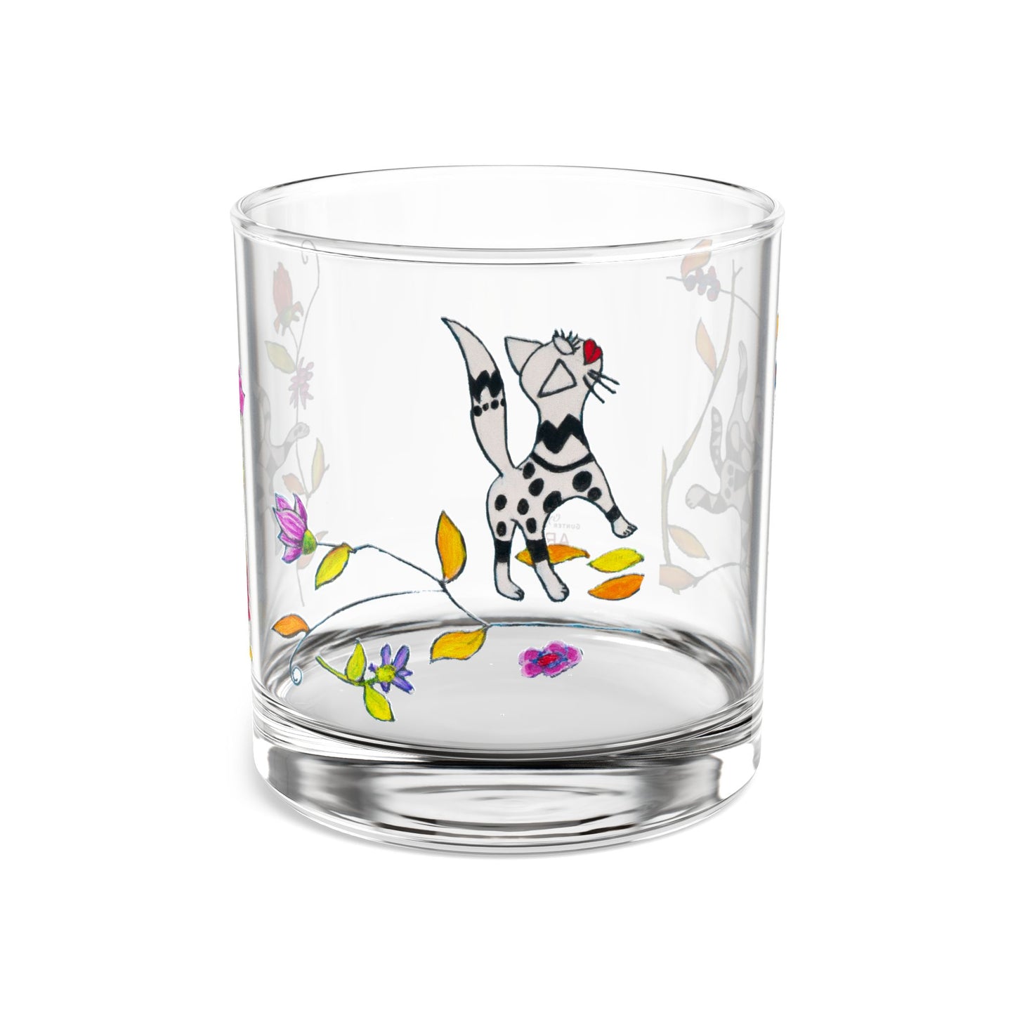 Rocks Glass, 10oz - Motiv: Drei Katzen