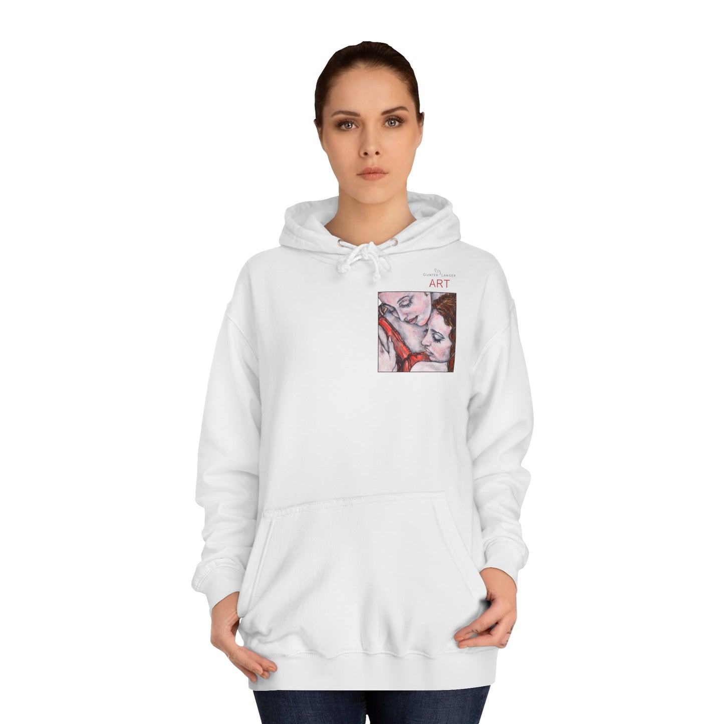 Unisex College Hoodie - Motiv: Front Bei dir & Rückseite Bei dir (gerahmt)
