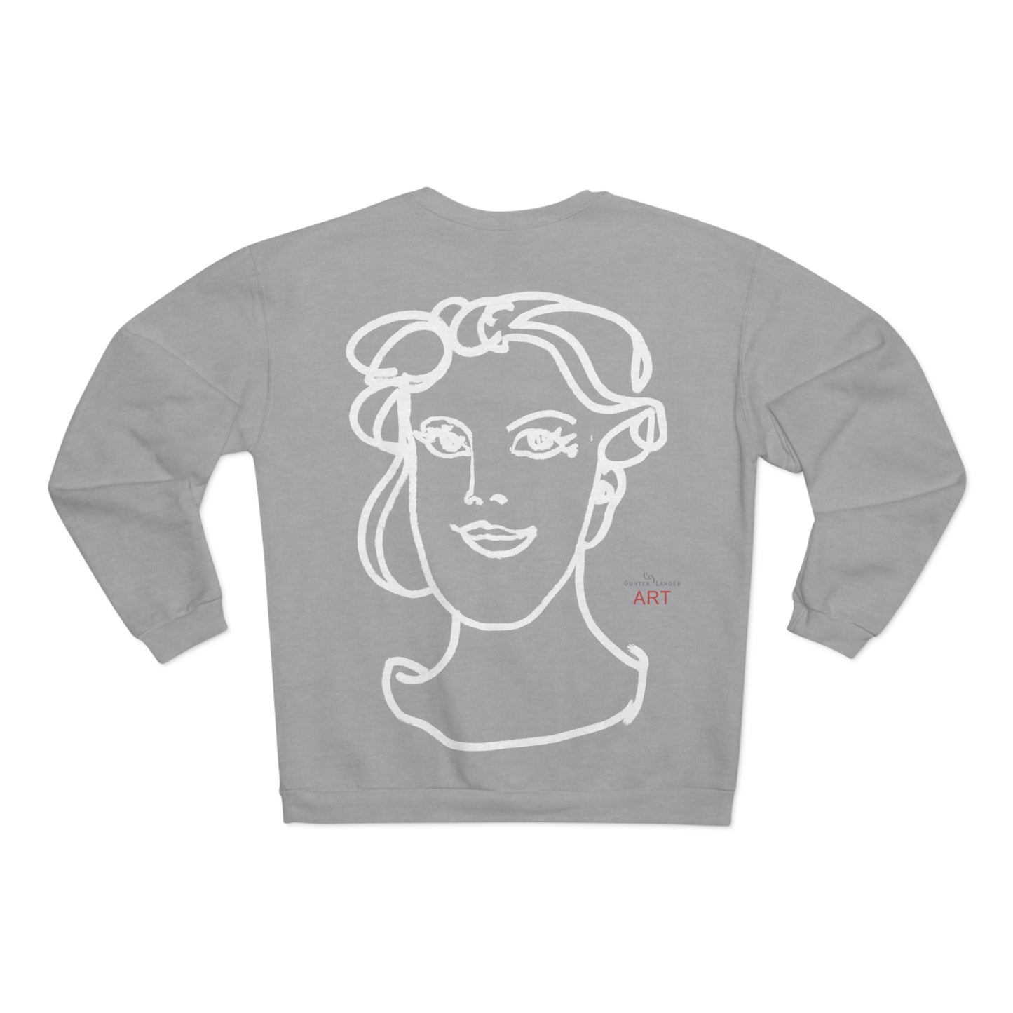 Unisex Crew Neck Sweatshirt (EU) - Motiv: Front Gia & Rückseite Gia (weiß)