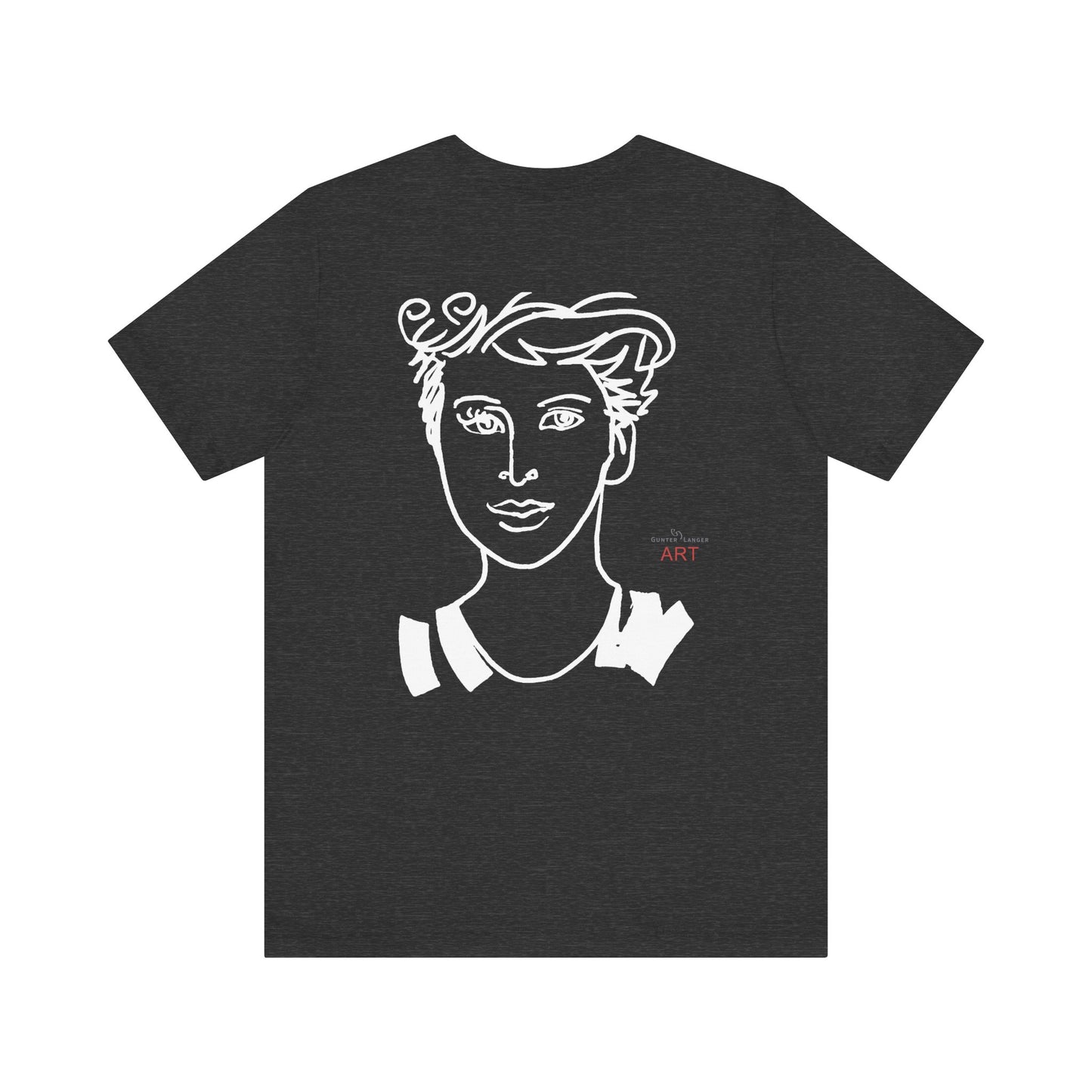 Unisex Jersey Short Sleeve Tee - Motiv: Front H 24,5 cm Lars.  & Rückseite Lars, H 38 cm (weiß)