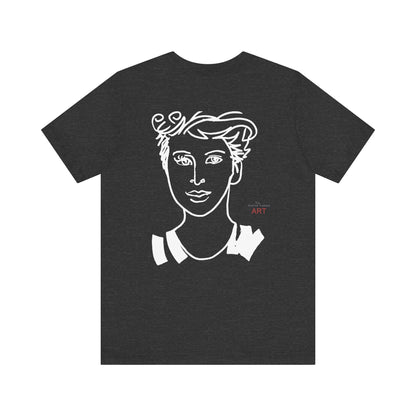 Unisex Jersey Short Sleeve Tee - Motiv: Front H 24,5 cm Lars.  & Rückseite Lars, H 38 cm (weiß)
