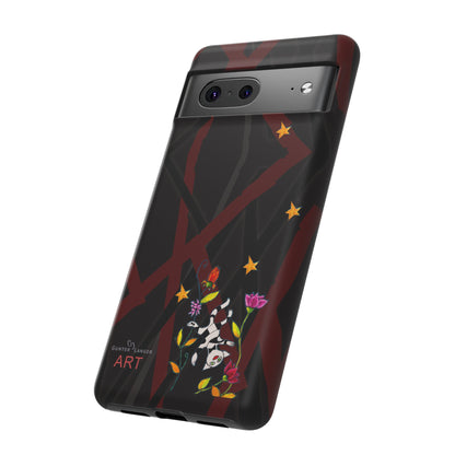 Tough Cases - Google Pixel - Samsung Galaxy - Motiv: Katze schwebt und Ranken, H 5,26 cm, Mikado3