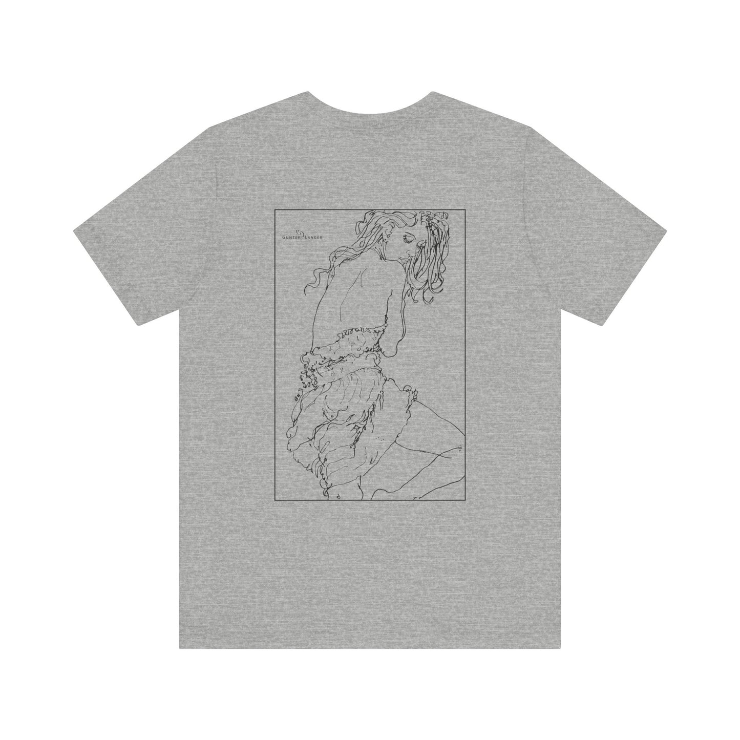 Unisex Jersey Short Sleeve Tee - Motiv: Rückseite Giselle, Kasten, H 40 cm