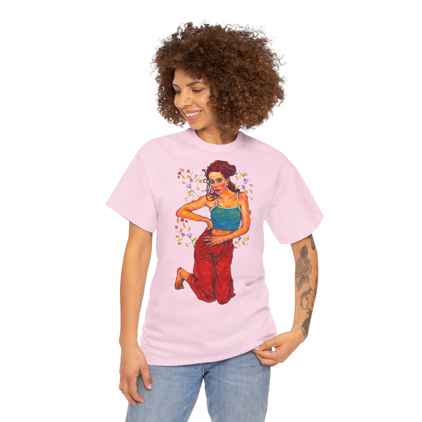 Unisex Heavy Cotton Tee - Motiv: Motiv Lea, Ranken, 49cm, Neck Label