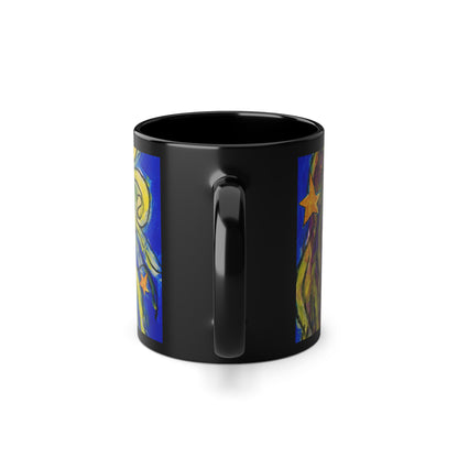 Black Coffee Cup, 11oz - Motiv: Mascha, Ausschnitt, Sterne