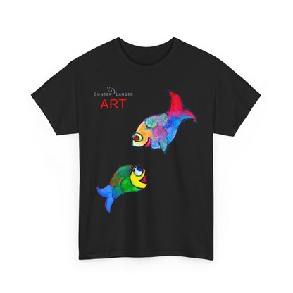 Unisex Heavy Cotton Tee - Motiv: Front Zwei Fische zueinander