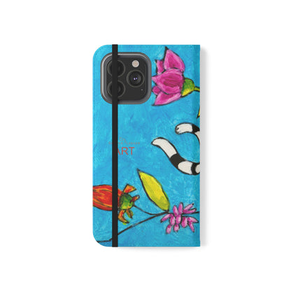 Flip Cases - Motiv: Gescheckte Katze schwebt