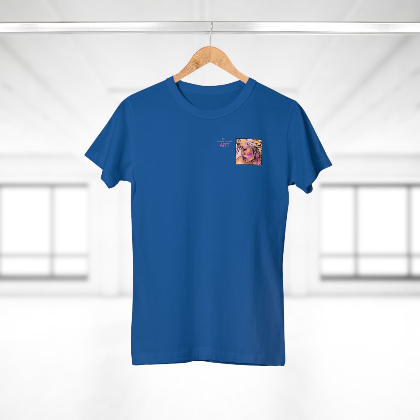 Single Jersey Women's T-shirt- dunkel - Motiv: Lilli, Ausschnitt, H 6,5 cm
