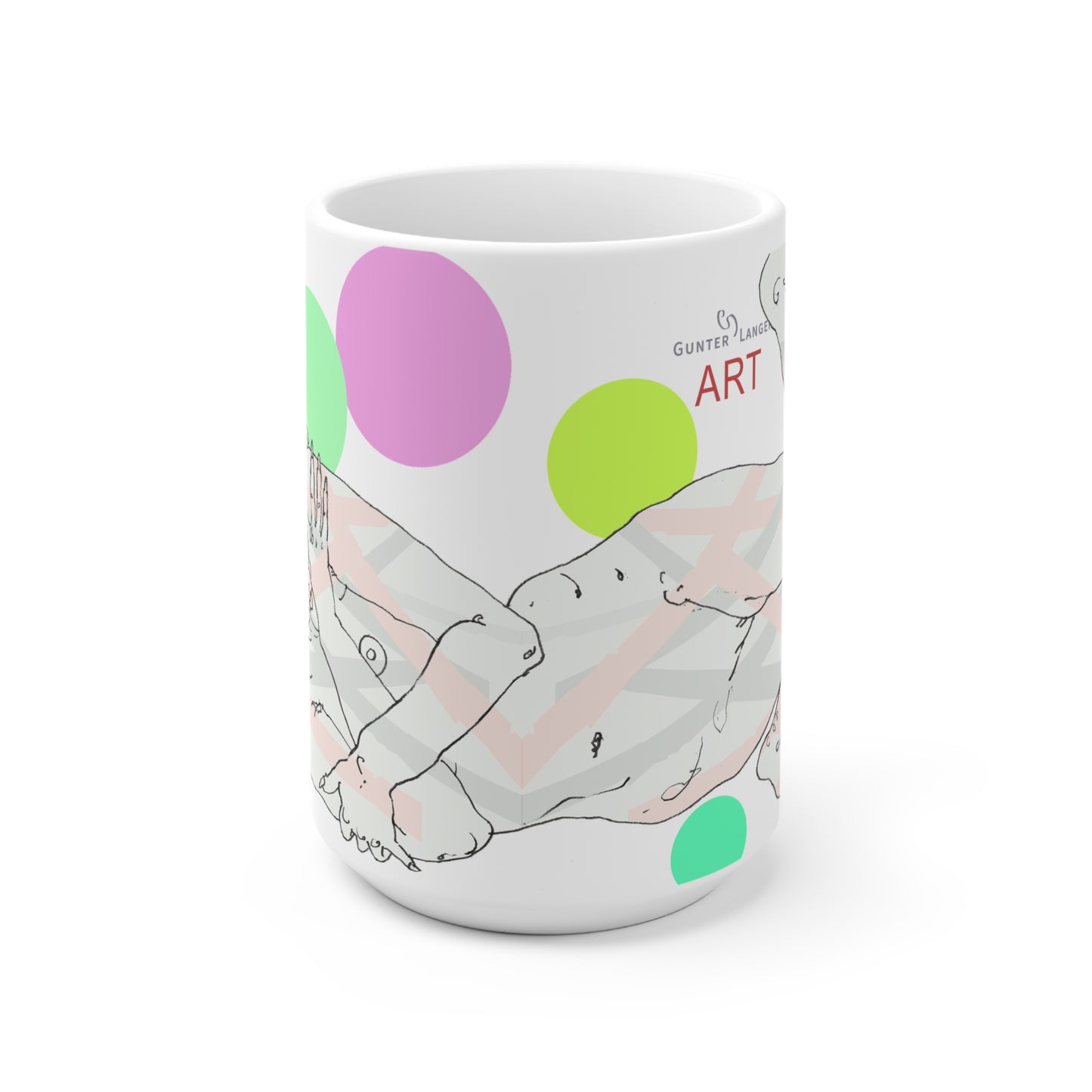 Ceramic Mug (EU) - Motiv: Leonie, Farbkreise, Mikado