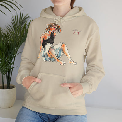 Unisex Heavy Blend™ Hooded Sweatshirt - Motiv Frontseite "Rosa", H 28 cm & Rückseite "Rosa", H 34 cm