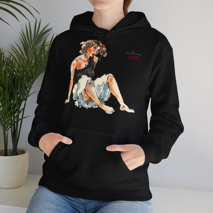 Unisex Heavy Blend™ Hooded Sweatshirt - Motiv Frontseite "Rosa", H 28 cm & Rückseite "Rosa", H 34 cm