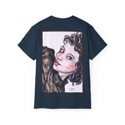 Unisex Ultra Cotton Tee - Motiv: Front Annette (Ausschnitt) & Rückseite Annette