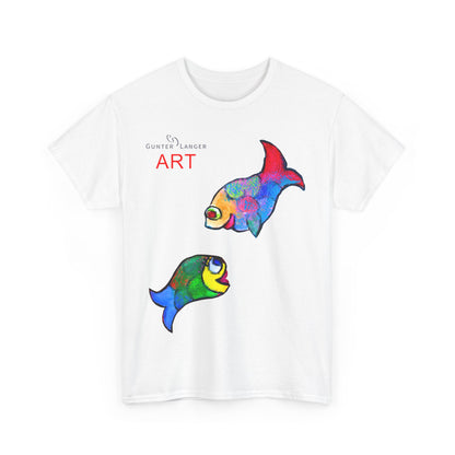 Unisex Heavy Cotton Tee - Motiv: Front Zwei Fische zueinander