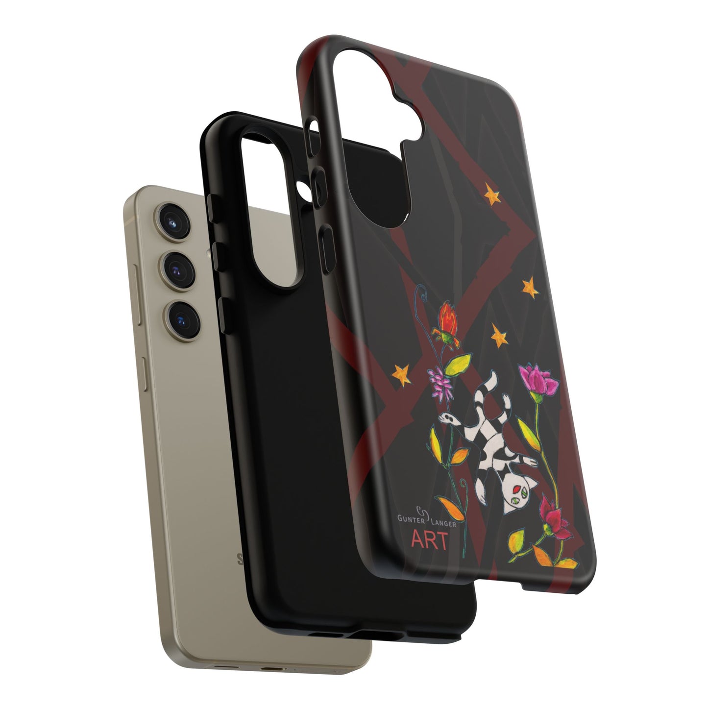 Tough Cases - Motiv: Katze schwebt und Ranken, H 7,73 cm, Mikado3