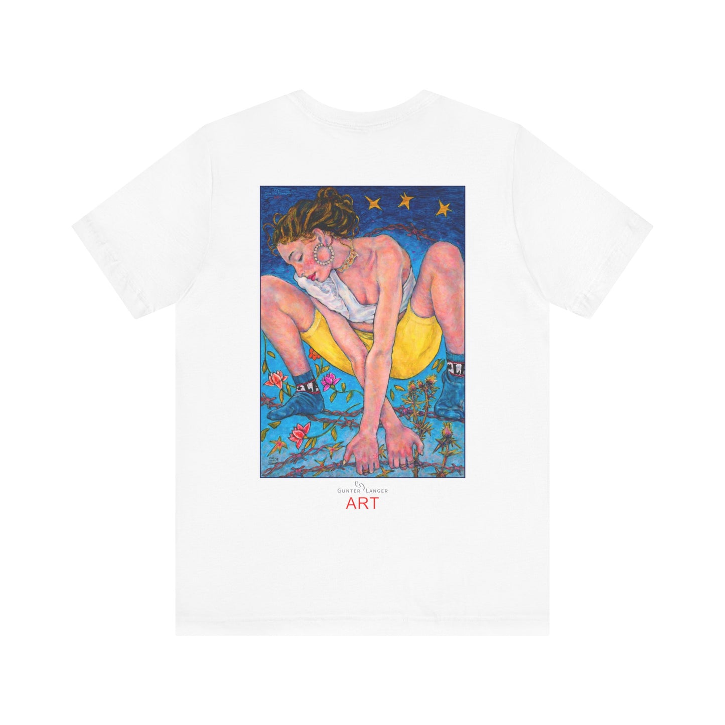 Unisex Jersey Short Sleeve Tee - Motiv: Front Alva, H 26 cm & Rückseite Alva, H 41 cm