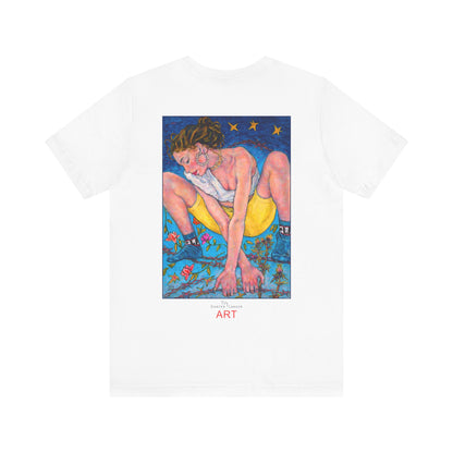 Unisex Jersey Short Sleeve Tee - Motiv: Front Alva, H 26 cm & Rückseite Alva, H 41 cm