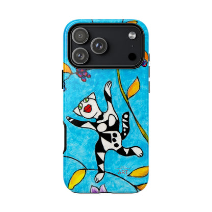 Tough Cases - iPhone - Motiv: Karierte Katze hüpft