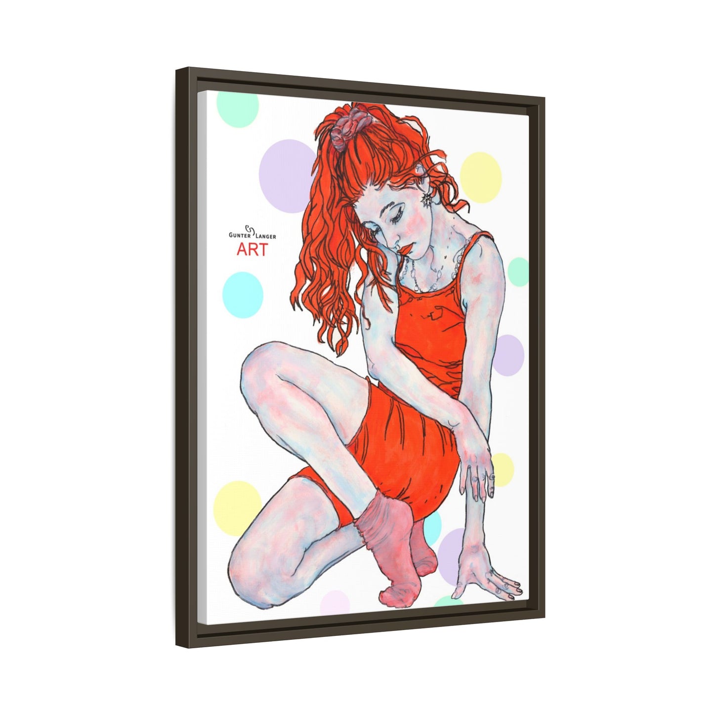 Matte Canvas, Framed (Multi-color) - Motiv:  Julia, Farbkreise, Format klein H 30,5 bis 76,2 cm