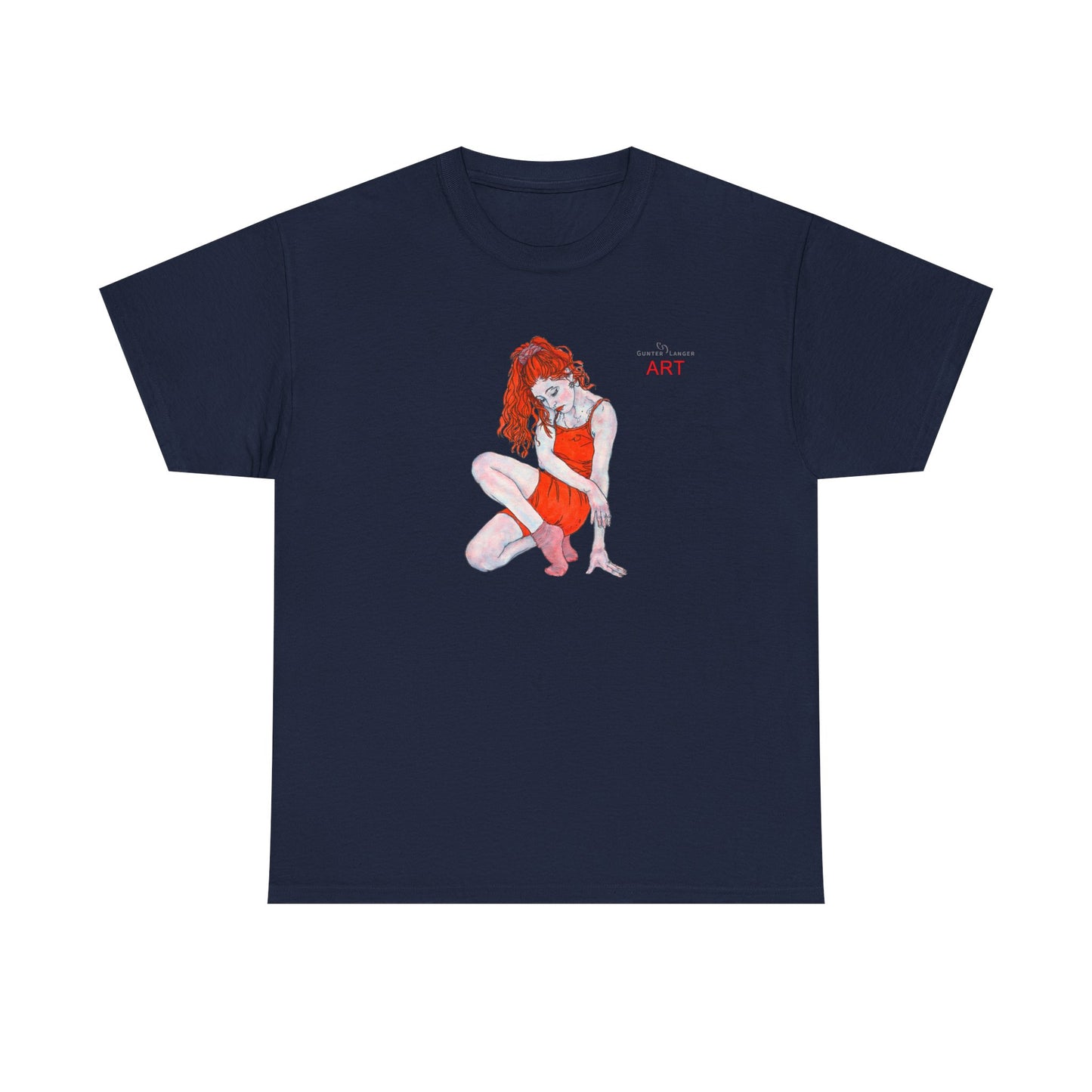Unisex Heavy Cotton Tee - Motiv:  Front Julia, H25 cm & Rückseite Julia, H 49 cm