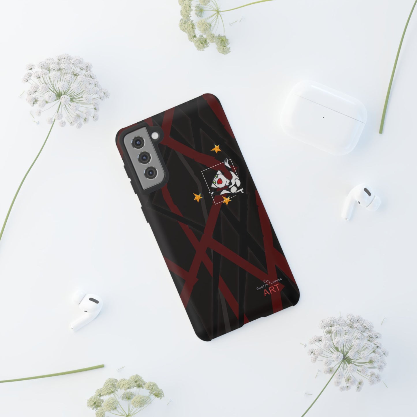Tough Cases - Google Pixel - Samsung Galaxy - Motiv:  "Miau" klein H 8 cm, Sternenhimmel, Mikado3