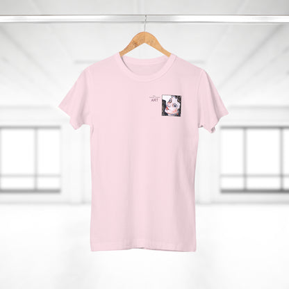 Single Jersey Women's T-shirt - hell - Motiv: Annette, Ausschnitt, H 7,5 cm