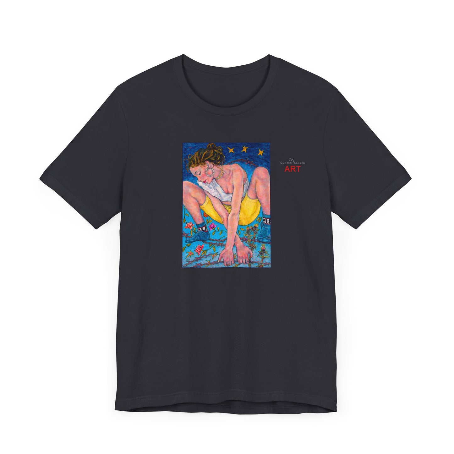 Unisex Jersey Short Sleeve Tee - Motiv: Front Alva, H 26 cm & Rückseite Alva, H 41 cm