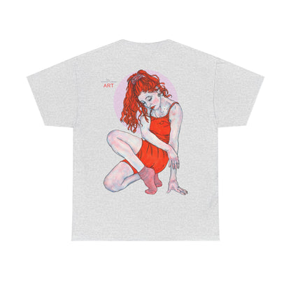 Unisex Heavy Cotton Tee - Motiv:  Front Julia, Ausschnitt & Rückseite Julia, H 49 cm, Aura, N-Label