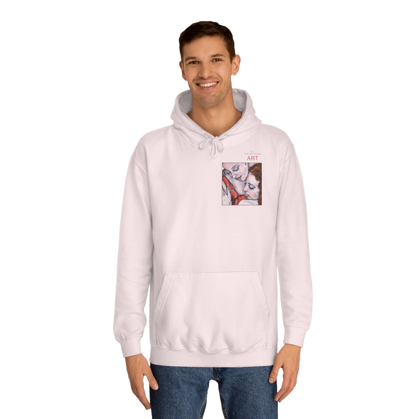 Unisex College Hoodie - Motiv: Front Bei dir & Rückseite Bei dir (gerahmt)