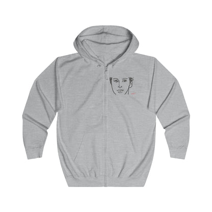 Unisex Full Zip Hoodie - Motiv: Front Lars (Ausschnitt) & Rückseite Lars (grau)