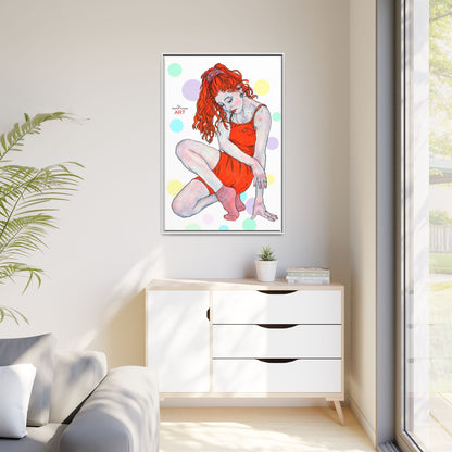 Matte Canvas, Framed (Multi-color) - Motiv:  Julia, Farbkreise, Format groß, H 91,4 bis 152,4 cm
